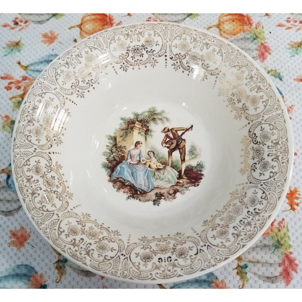 vintage American Limoges Triumph China d'Or china serving bowl 22k trim